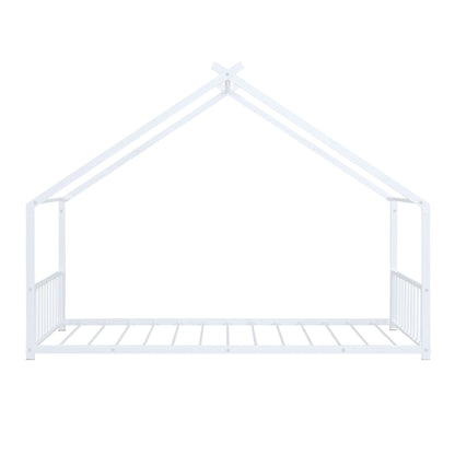 Twin Size House Bed - White