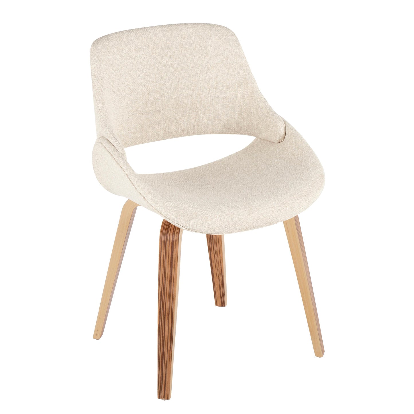 Fabrico - Mid-Century Modern Dining Chair (Set of 2) - Cream / Zebra