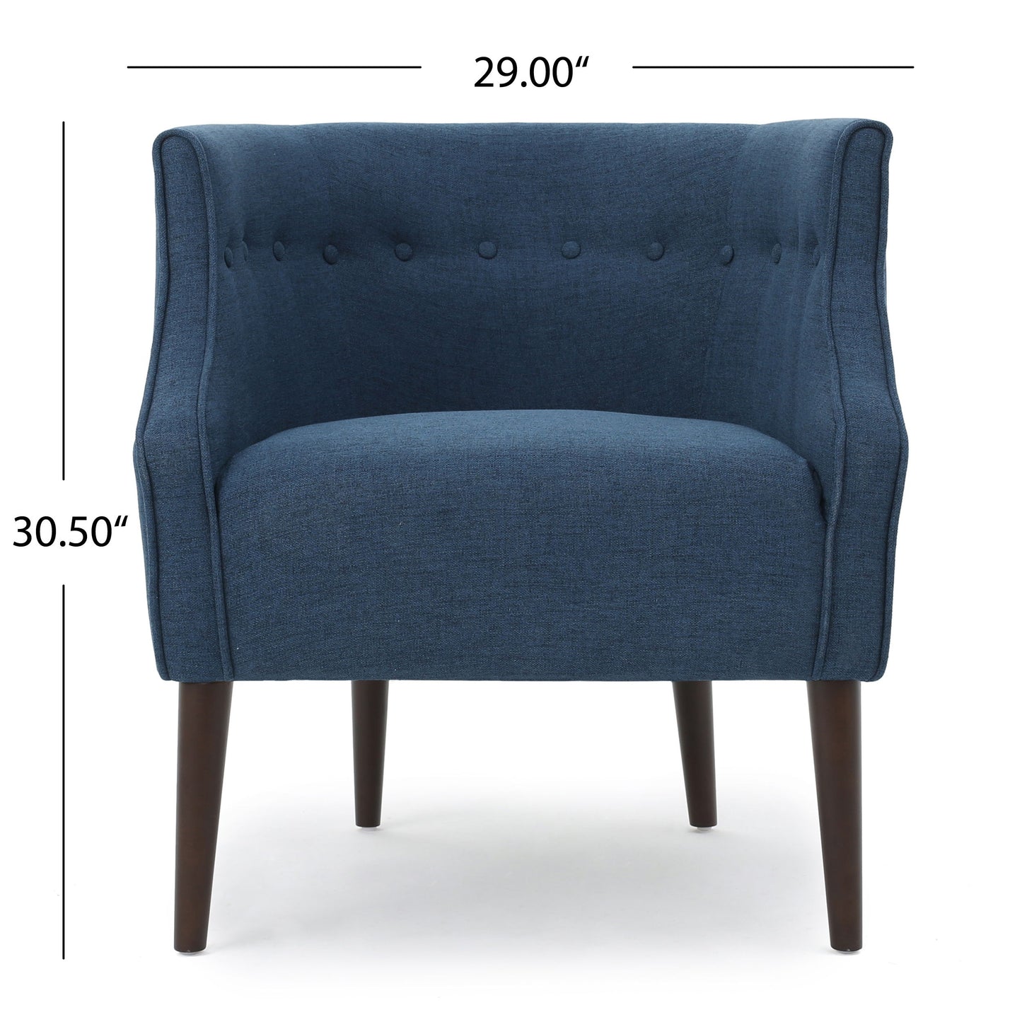 Contemporary Upholstered Club Chair With Button Tufting - Navy Blue