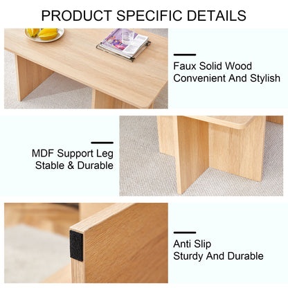 Modern Triangular Support Coffee Table, Lightweight And Stable, Perfectly Integrating Nature And Industry - Light Wood