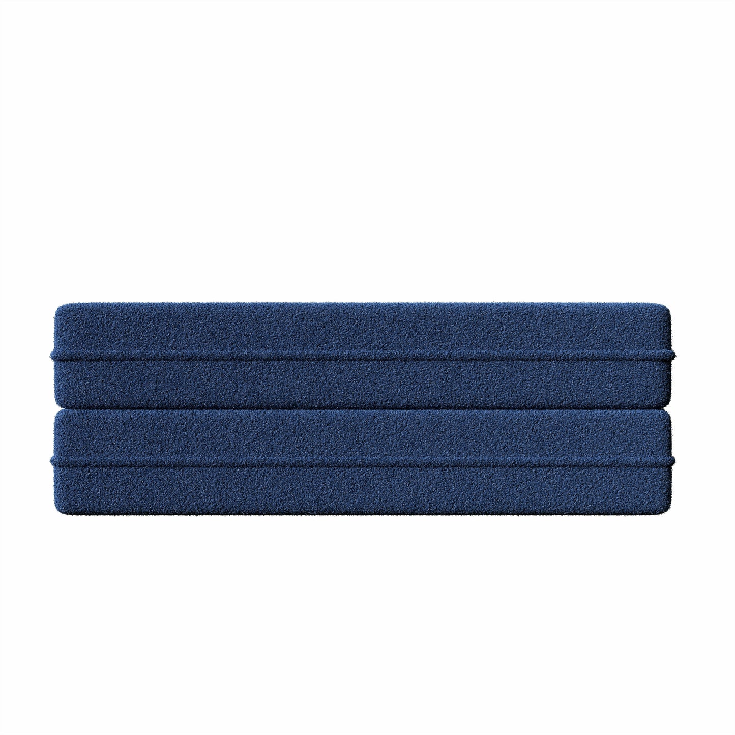 Modern Floor Sofa With 2 Pillows, Convertible Teddy Fabric Foam Filled Sleeper Sofa Bed, Full Size Folding Mattress For Living Room Guest Bed, Playroom, No Assembly Required - Blue