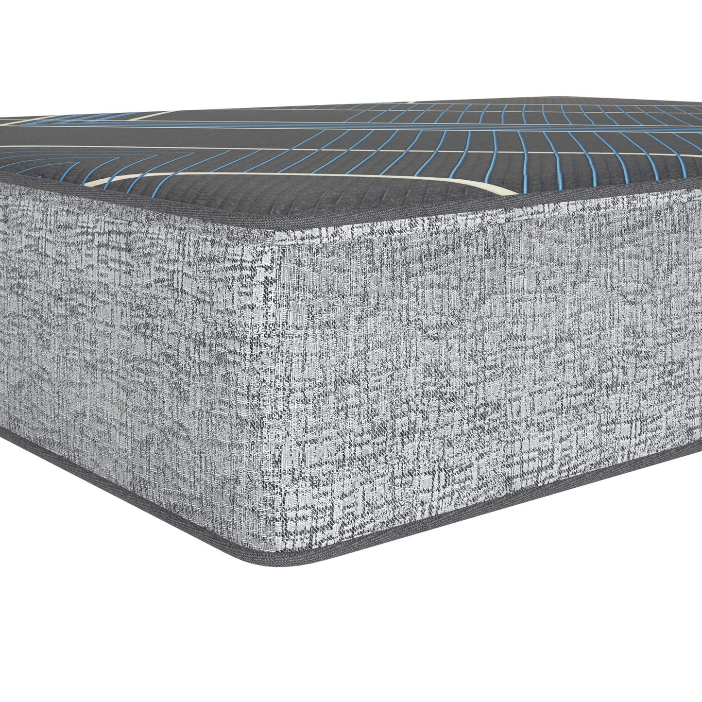 Tempagel - 13" Queen Size Plush Mattress With Dual Cooling - Gray / Blue