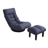 Adjustable Japanese Reclining Floor Chair Sofa With Metal Frame For Living Room & Balcony - Navy