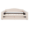 Twin Size Upholstered Daybed With Storage Armrests, Trundle And Latest Integrated Bluetooth Audio System - Beige