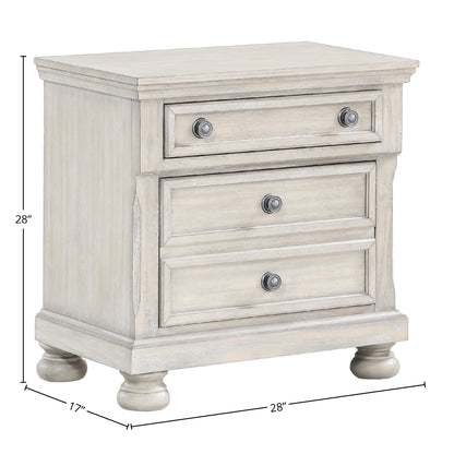 Nightstand Two Drawer - Antique Gray