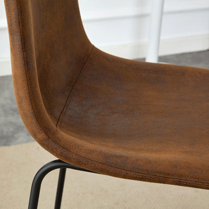 (Set of 2) Retro Bar Chairs, Comfortable Stools Suitable For Industrial And Vintage Style Settings - Brown