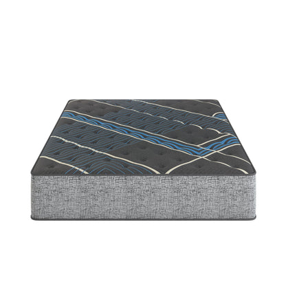 Comfort Care - 14" Queen Size Hybrid Mattress, Firm Comfort - Gray / Blue