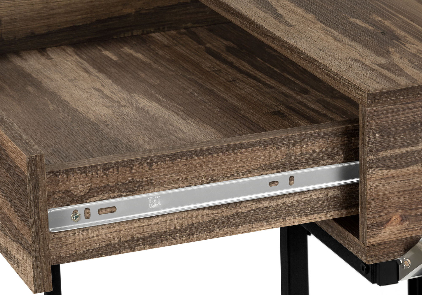 Computer Desk For Home Office, Laptop, Storage Drawers, Contemporary Versatile Placement - Brown