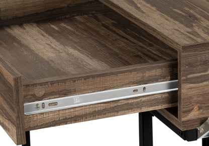 Computer Desk For Home Office, Laptop, Storage Drawers, Contemporary Versatile Placement - Brown