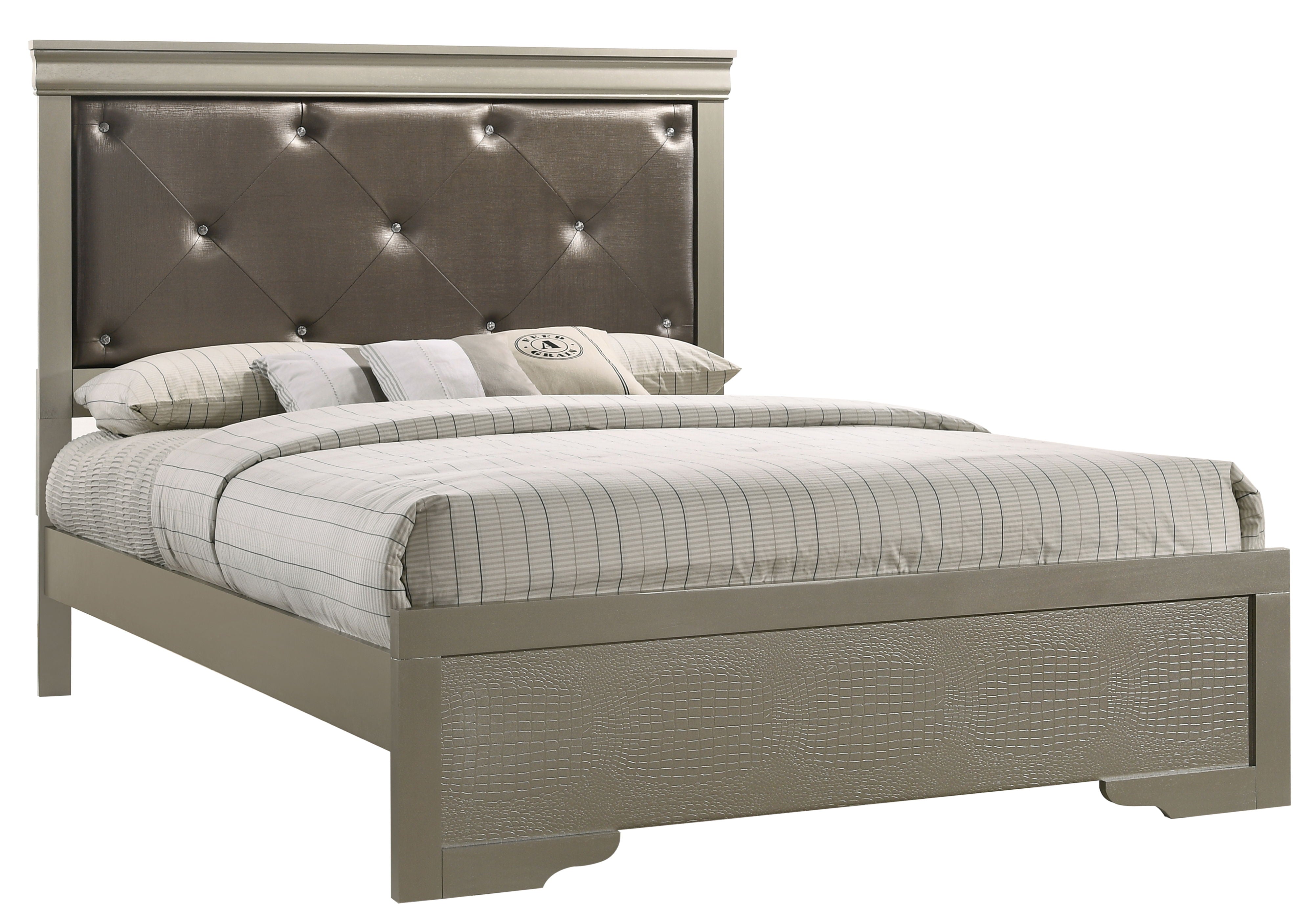 Chic Transitional Full Bed - Champagne