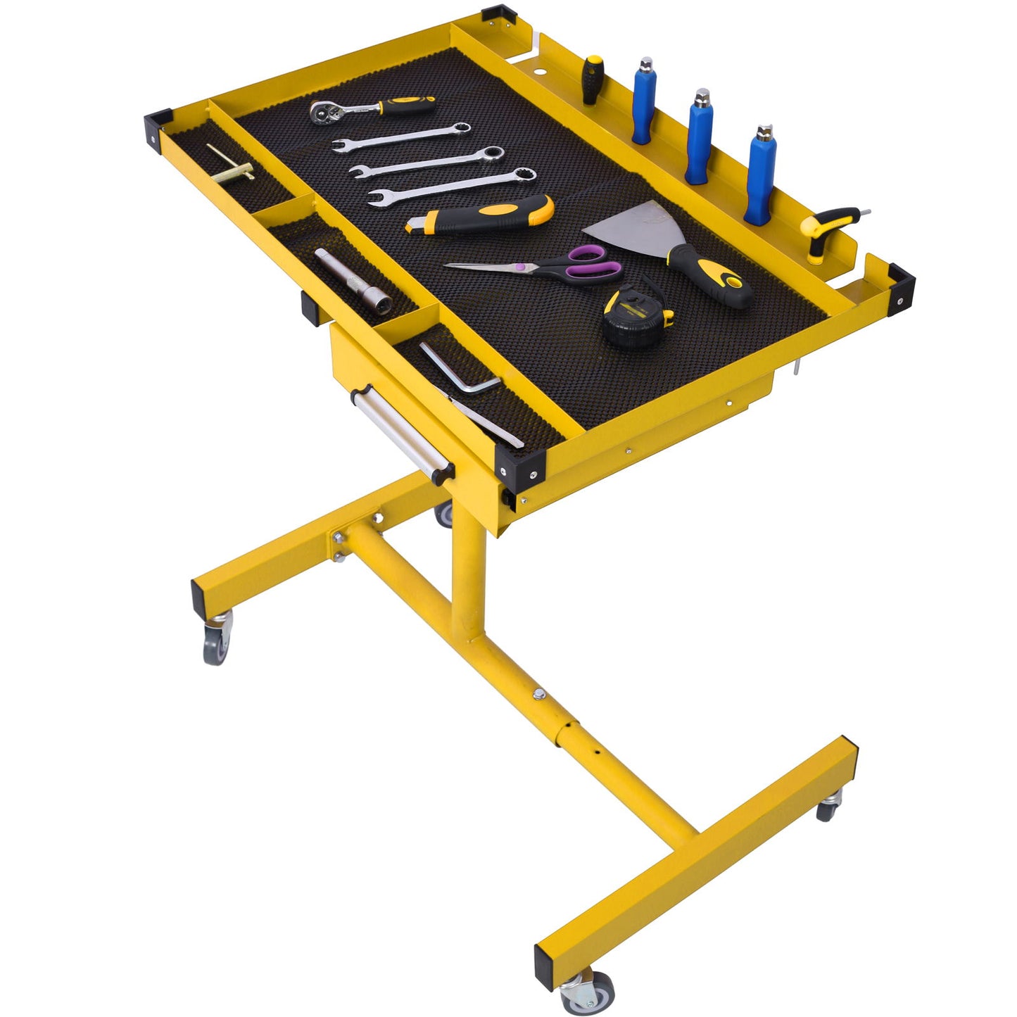 Adjustable Work Table With Drawer - Yellow / Black