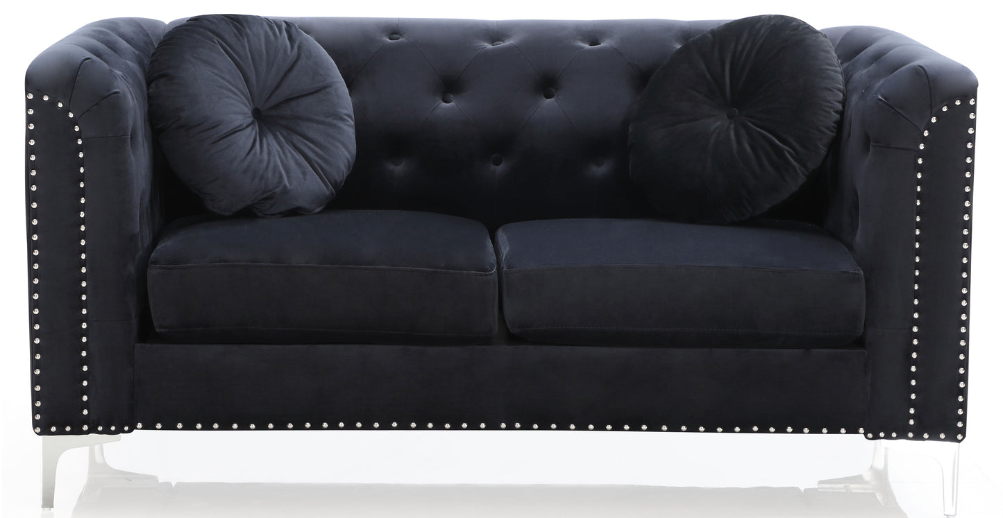 Loveseat Sleek Contemporary - Black