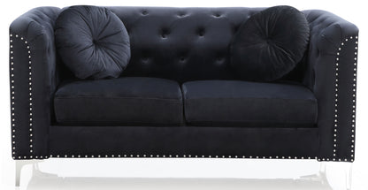 Loveseat Sleek Contemporary - Black