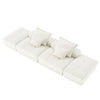 Modern Oversized Modular Sectional Sofa With 2 Ottoman And 2 Seat, Sparkling Chenille Fabric Soft Cushion Sofa With 4 Pillows, 4 Pieces Diy Combination Tufted Sofa, No Assembly Required - Beige