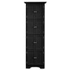 Tall Storage Cabinet With Doors And 4 Shelves For Living Room, Kitchen, Office, Bedroom, Bathroom, Modern - Black