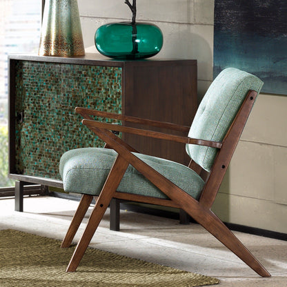 Lounge Chair Mid - Century Modern Design Polyester - Seafoam