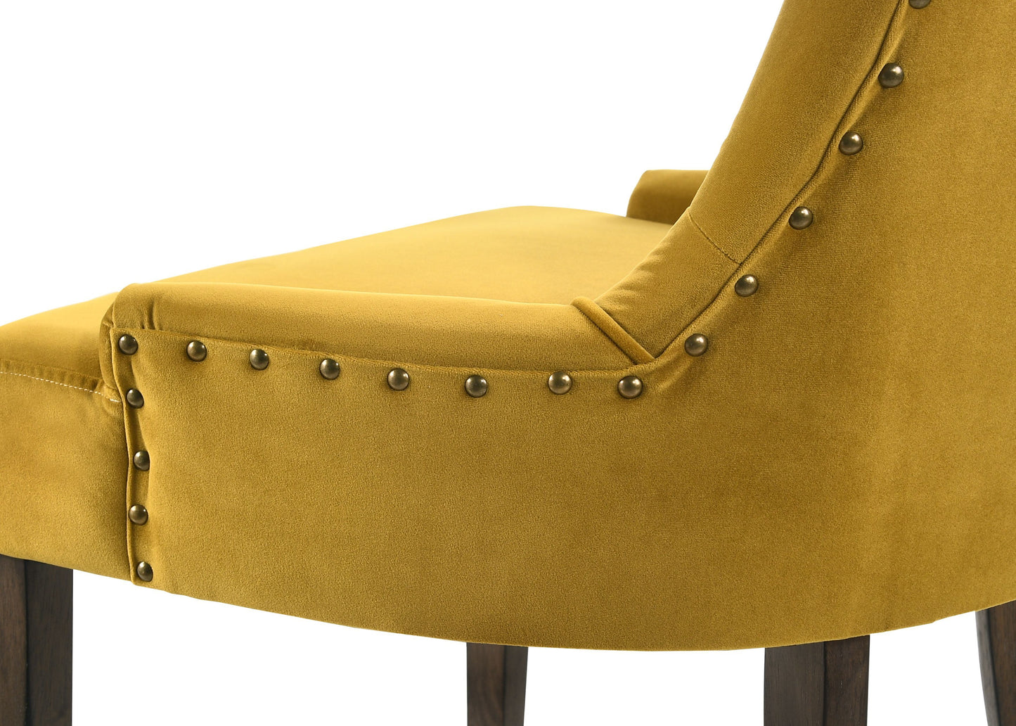 Farren - Velvet Side Chair (Set of 2) - Espresso / Yellow