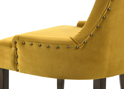 Farren - Velvet Side Chair (Set of 2) - Espresso / Yellow