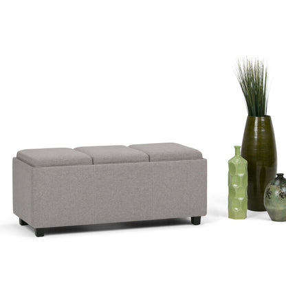 Avalon - Storage Ottoman - Cloud Gray