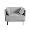 Vintage Lounge Chair With Polyester Upholstery, Solid Wood Frame & Steel Legs - Gray