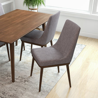 Kate - Mid-Century Modern Dining Chair (Set of 2) - Fabric - Gray