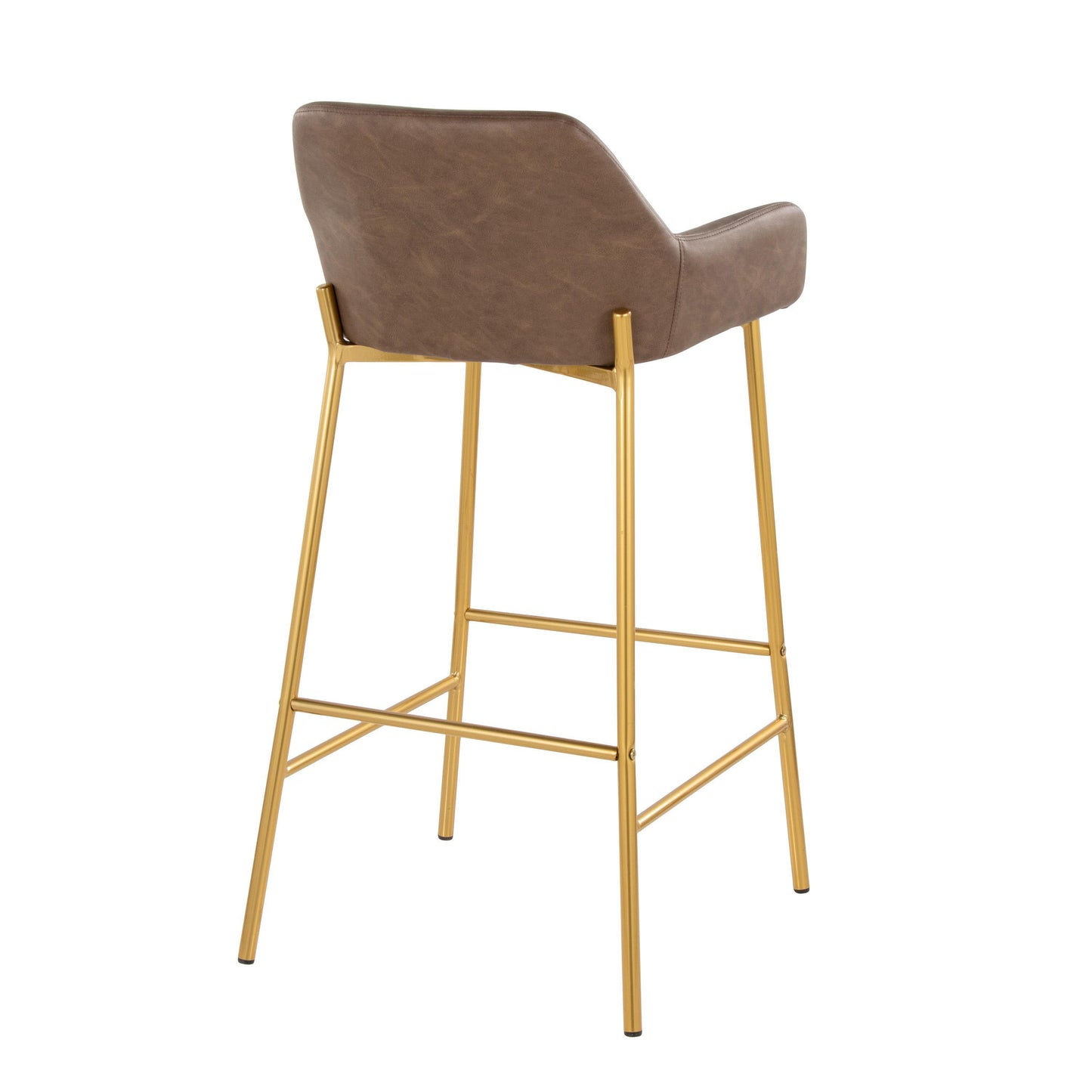 Daniella - Contemporary / Glam Fixed Height Barstool (Set of 2) - Gold / Espresso