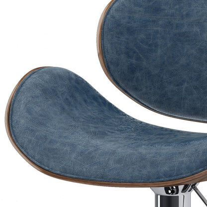 Marana - Bentwood Adjustable Swivel Bar Stool - Distressed Blue