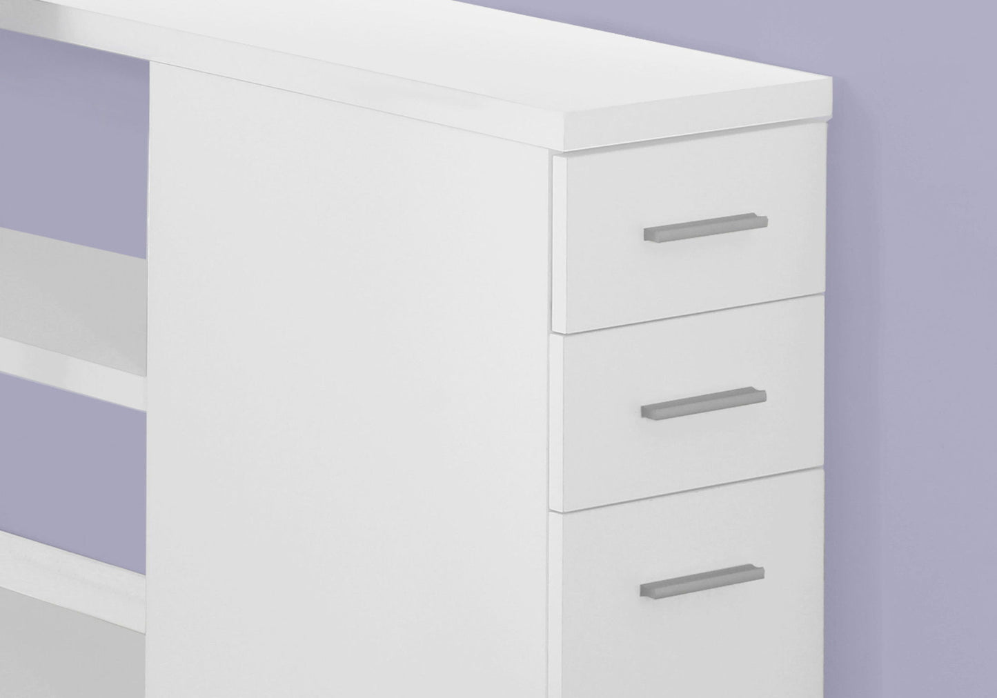 Computer Desk, Home Office, Corner, Left, Right Set - Up, Storage Drawers, L Shape, Laptop, Contemporary & Modern - White