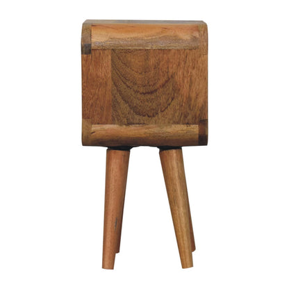 Extra Mini Minimalist Open Curved Bedside Table - Oak