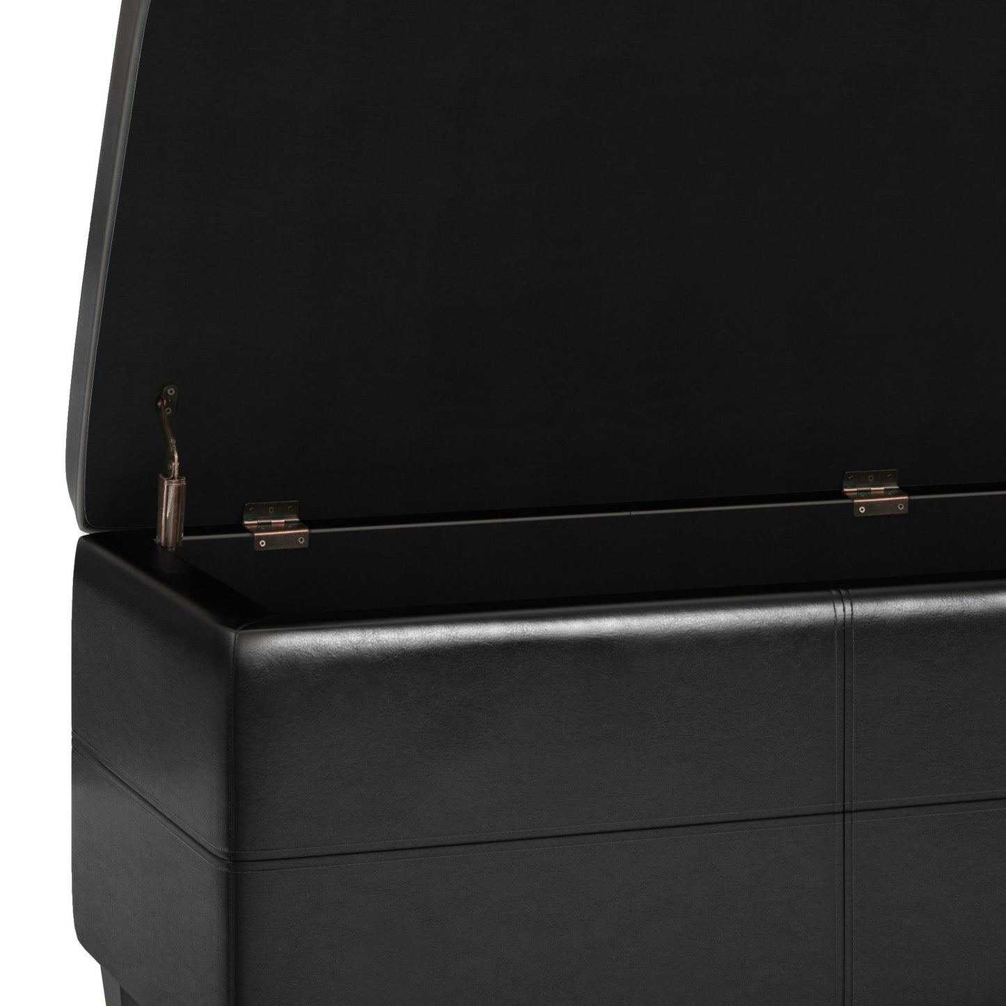Afton - Storage Ottoman Bench - Midnight Black