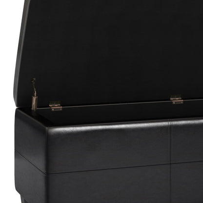 Afton - Storage Ottoman Bench - Midnight Black