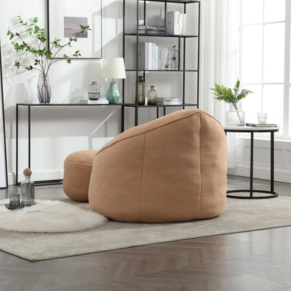 Bedding Bean Bag Sofa Chair High Pressure Foam Bean Bag Chair Adult Material With Padded Foam Padding Compressed Bean Bag With Footrest - Tan