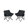 2 Pieces Outdoor Portable Folding Camping Chairs With Carry Bag - Black