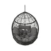 Kylie - Boho Style Hanging Basket Chair Rattan With Water Resistant Cushions - Gray