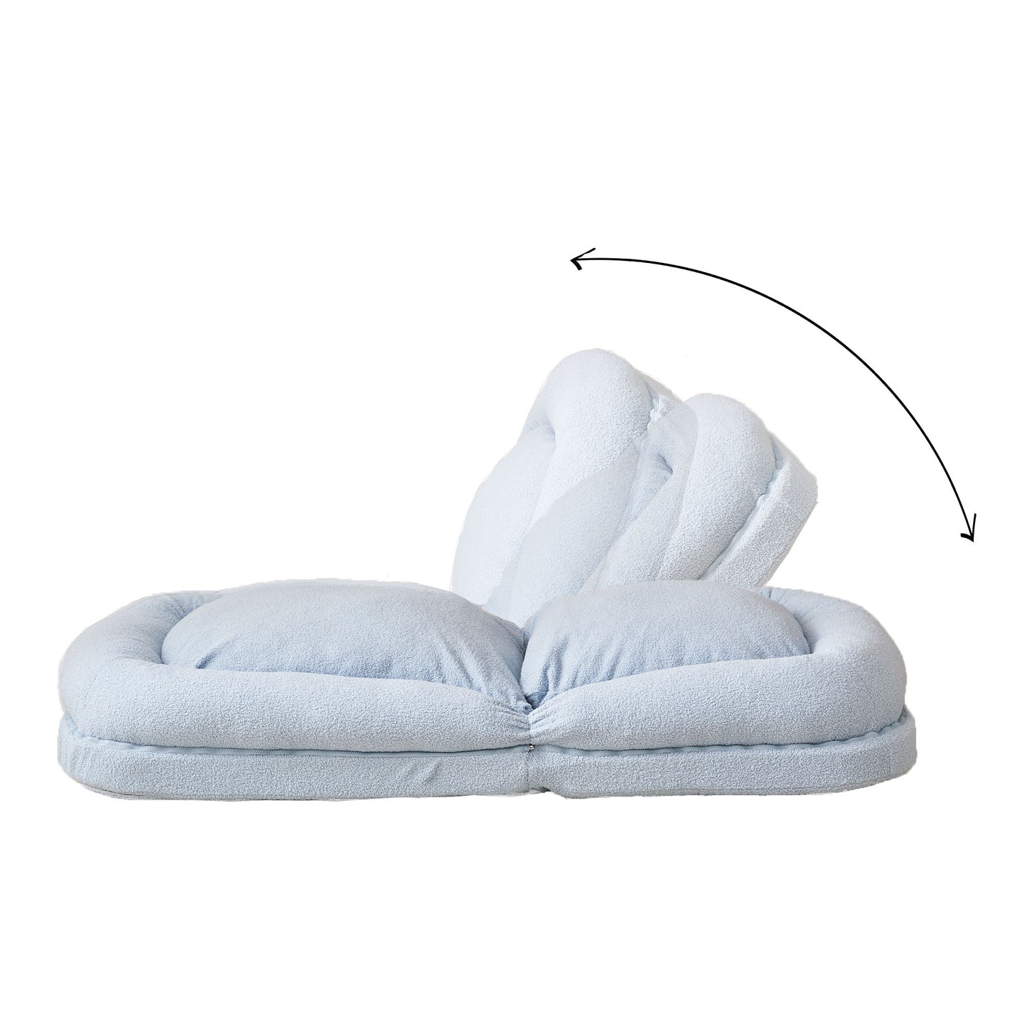 Triple Fold Down Blue Metal Sofa Bed - Blue