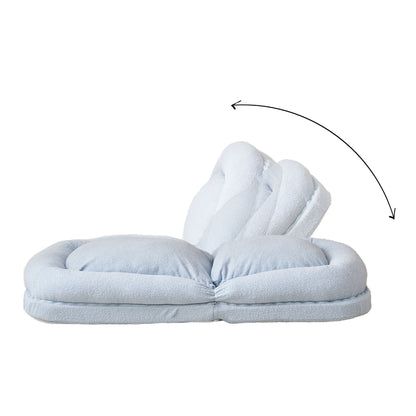 Triple Fold Down Blue Metal Sofa Bed - Blue