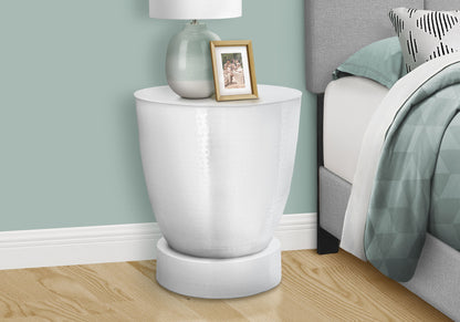 Drum Accent Side Table, Contemporary & Modern - White