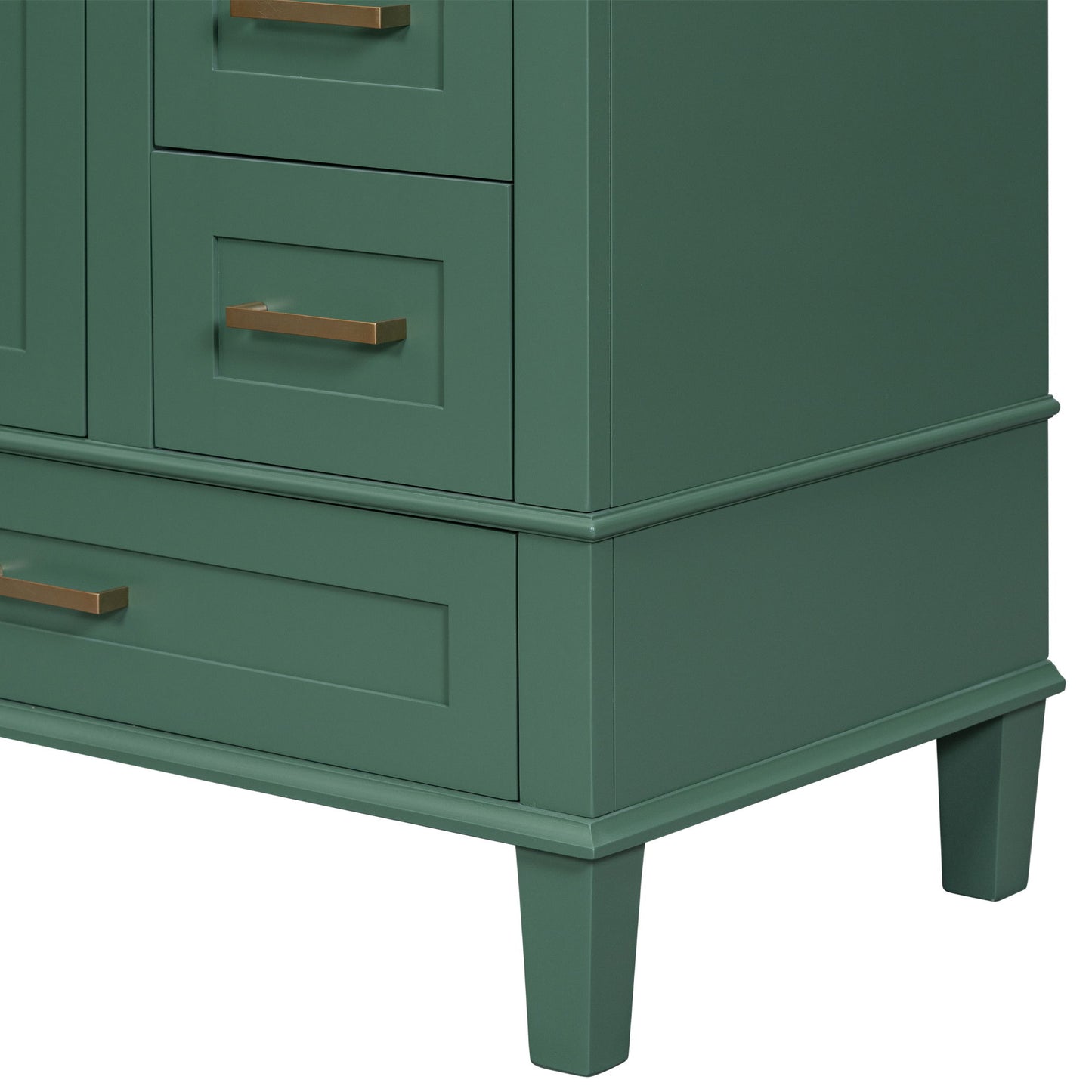 Bathroom Vanity, Modern Bathroom Cabinet With Sink Combo Set, Bathroom Storage Cabinet With A Soft Closing Door And 3 Drawers, Solid Wood Frame - Green