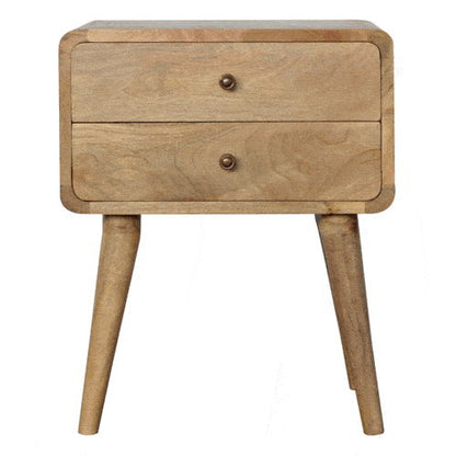Curved Bedside Table - Oak