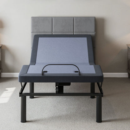 Bt2000 - Twin Long Adjustable Bed Base With Full-Range Positions Adjustment - Blue / Gray