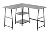 Computer Desk, Home Office, Corner, Storage Shelves, L-Shape, Work, Laptop, Contemporary, Modern - Gray