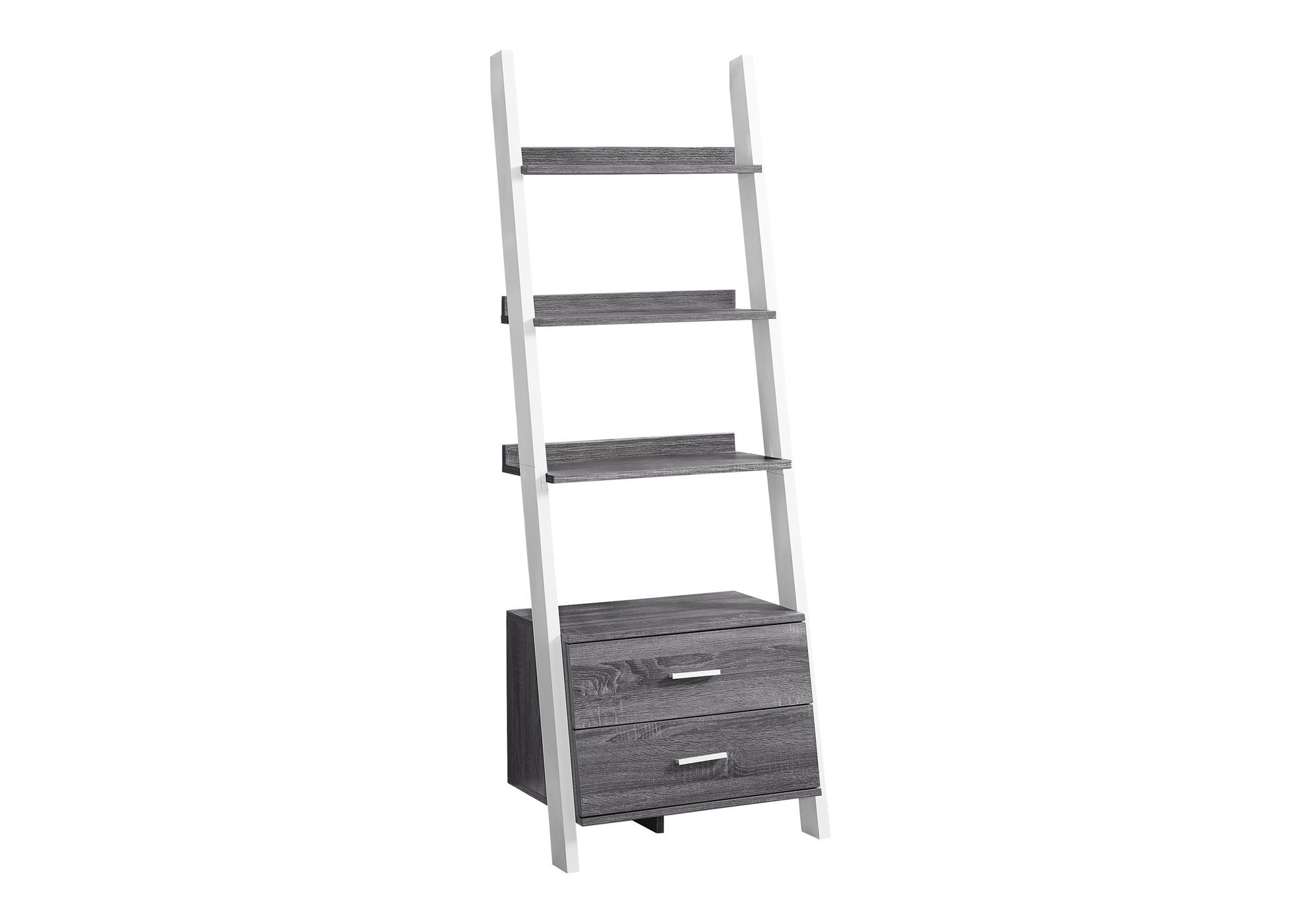 Bookshelf, Bookcase, Etagere, Ladder, 4 Tier, For Office, Contemporary & Modern - Gray