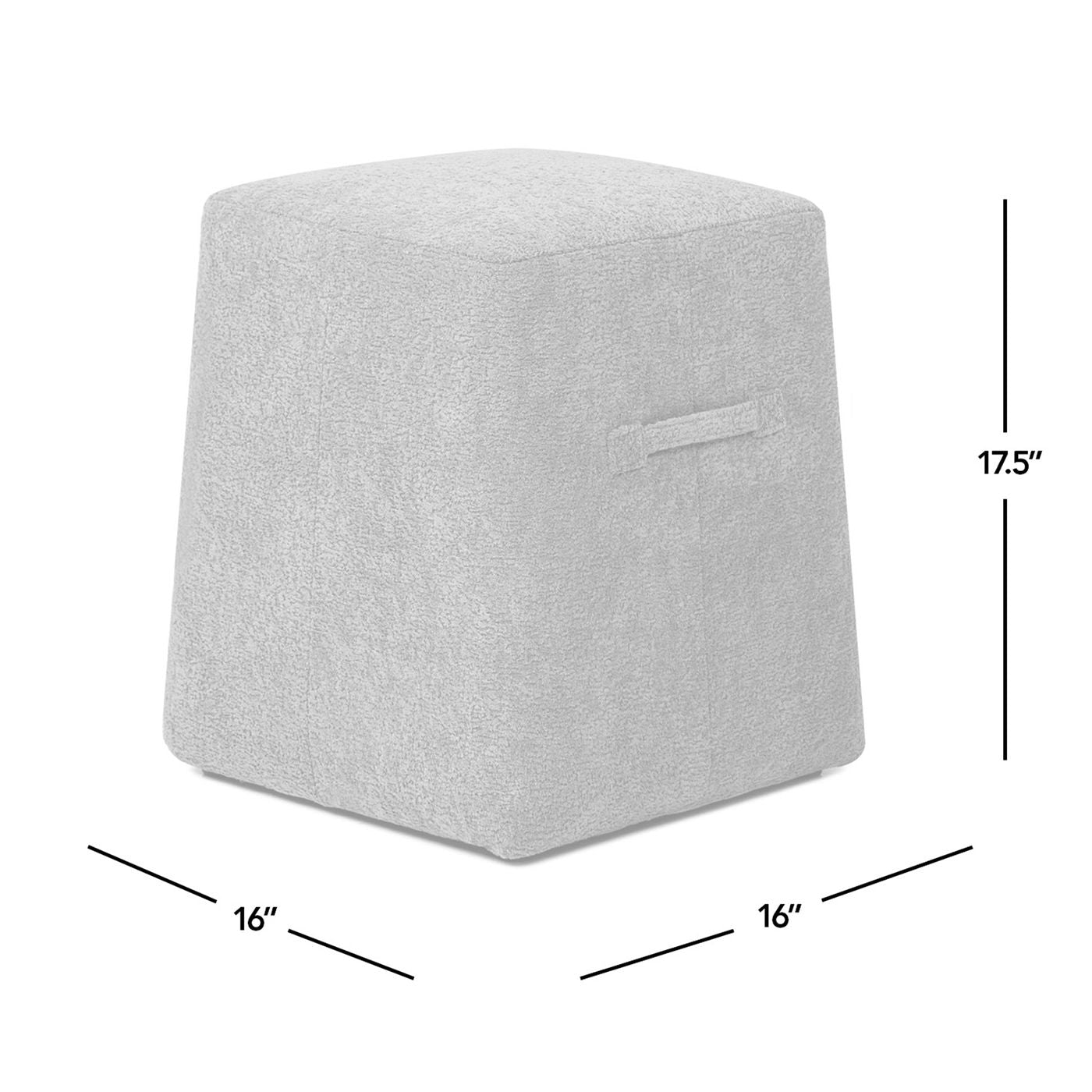 Oliver - Tapered Square Upholstered Ottoman - Spice Orange Fleeced