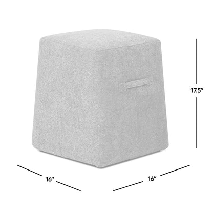 Oliver - Tapered Square Upholstered Ottoman - Spice Orange Fleeced
