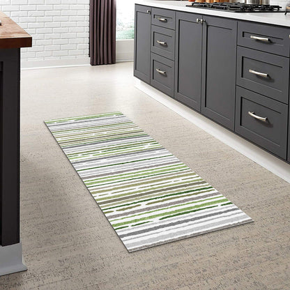Sphinx - Indoor & Outdoor Washable Non - Slip Runner Rug - Beige Multi / Green Multi
