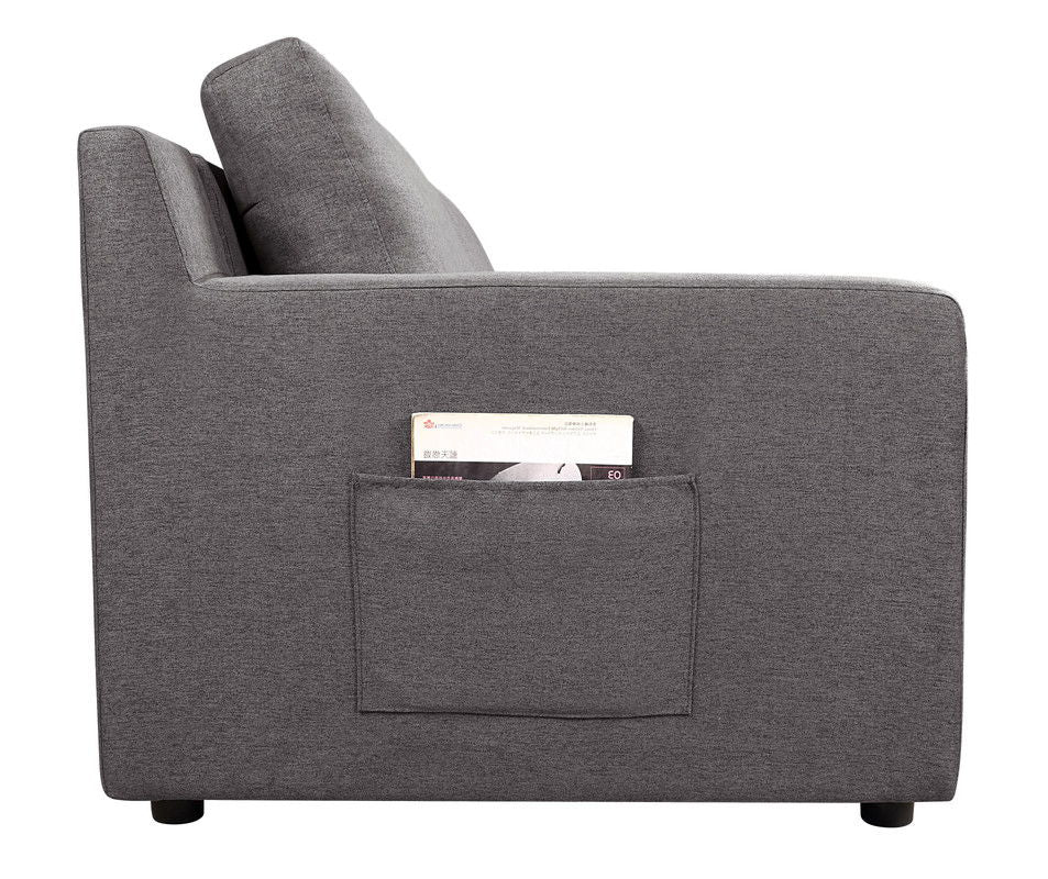 Waylon - 7 Seater U-Shape Sectional Sofa Chaise With Pocket - Gray