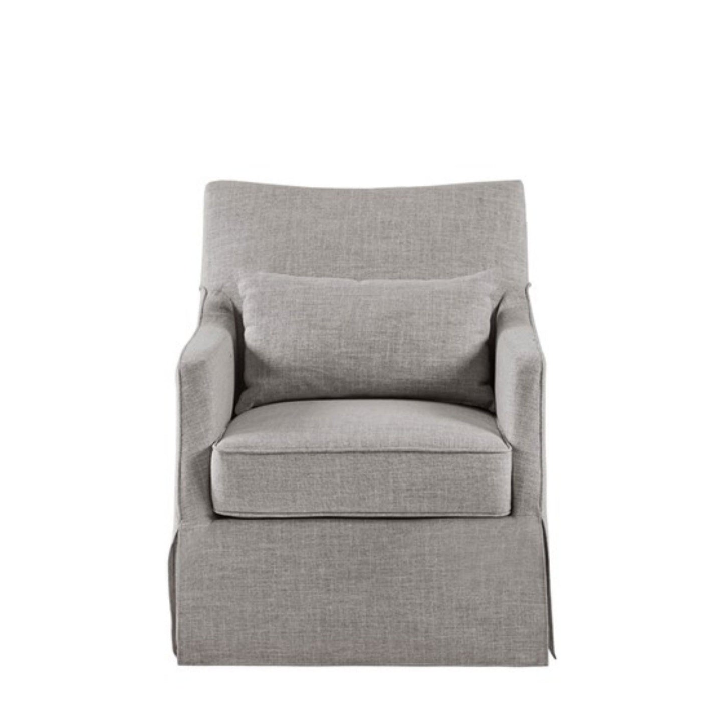 Skirted Swivel Chair Traditional Aesthetic - Gray