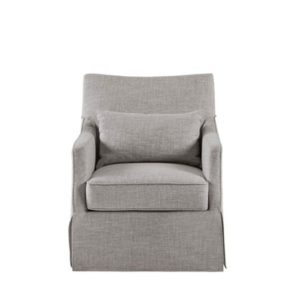 Skirted Swivel Chair Traditional Aesthetic - Gray