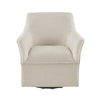 Swivel Glider Chair With 360 Degree Rotation Upholstery Solid Wood Frame - Cream