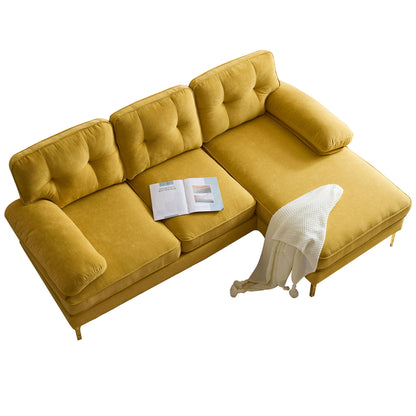 Modern L Shaped Sectional Sofa For Living Room Or Bedroom - Yellow